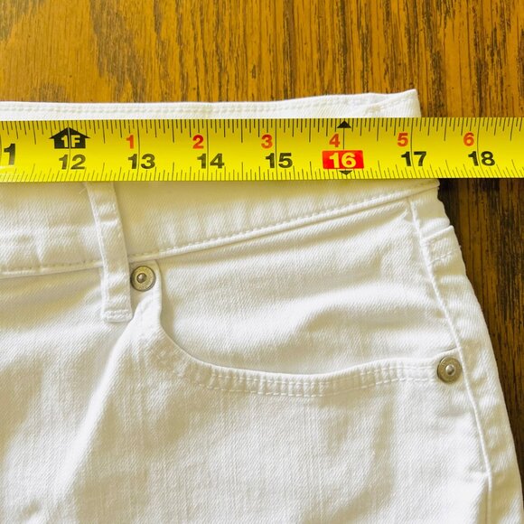 Ann Taylor Loft Women's Stretch High Rise Skinny White Denim Jeans Size 6 - Picture 7 of 10